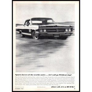 1964 Buick Wildcat Coupe Vintage Print Ad Grill Headlights Blur Wall Art Photo